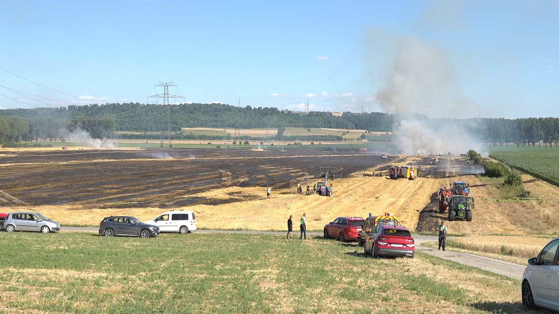 Mathod: un champ de blé ravagé par les flammes